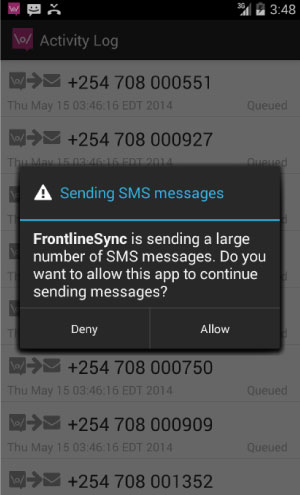 SMS exceeded
