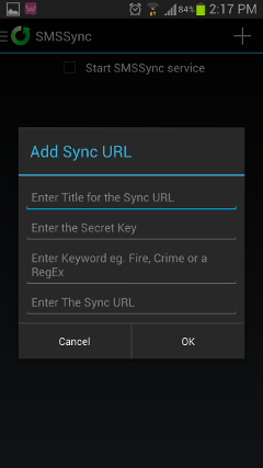 Add Sync URL